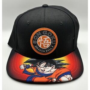 Dragon Ball Z Son Goku  Snapback Hat Adjustable Bioworld W/ Patch Black  Cap New